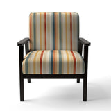 Beige And Brown Striped Pattern Serenity- Upholstered Accent Chair