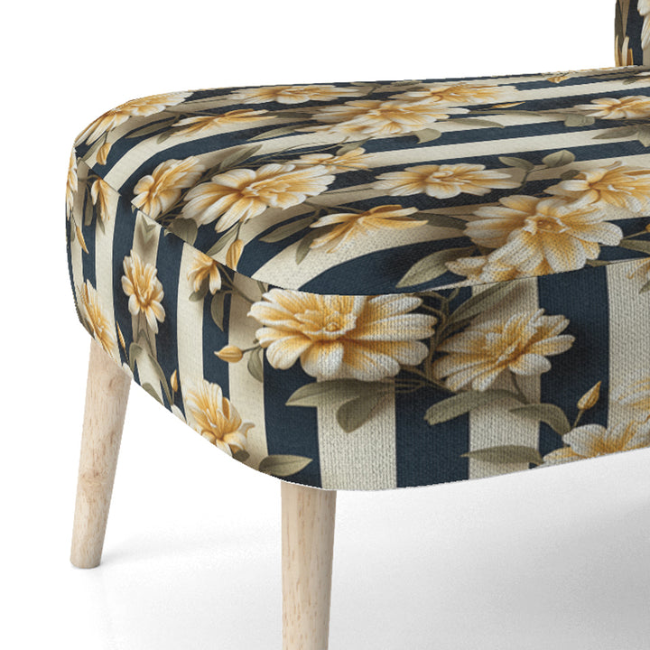 Nautical Charm Striped Floral Pattern - Vintage Accent Side Chair