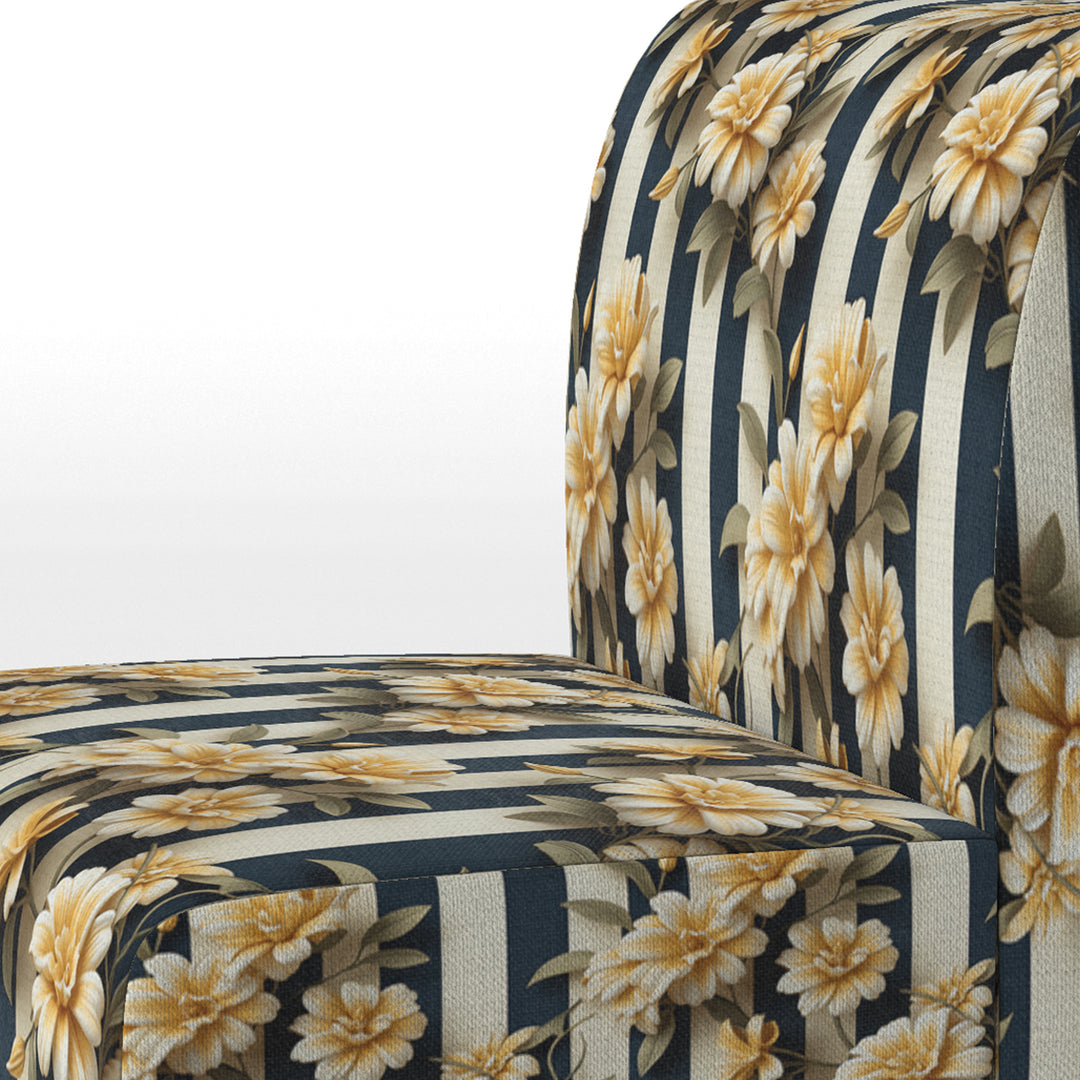 Nautical Charm Striped Floral Pattern - Vintage Accent Side Chair