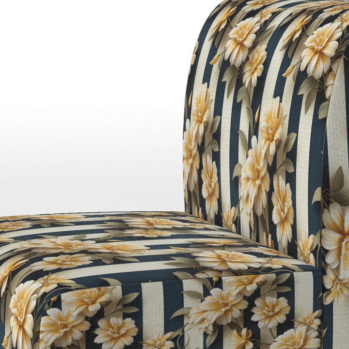 Nautical Charm Striped Floral Pattern - Vintage Accent Side Chair