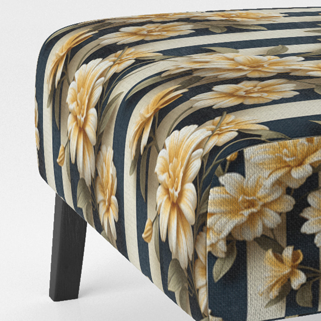 Nautical Charm Striped Floral Pattern - Vintage Accent Side Chair