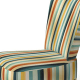 Beige And Green Striped Harmony- Upholstered Accent Chair