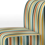 Beige And Green Striped Harmony- Upholstered Accent Chair