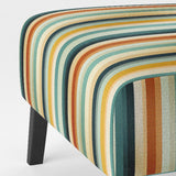 Beige And Green Striped Harmony- Upholstered Accent Chair