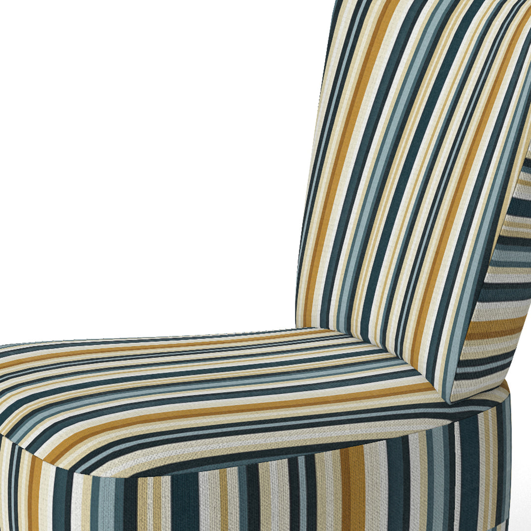 Teal And Brown Classic Pinstripe Pattern - Vintage Arm Chair