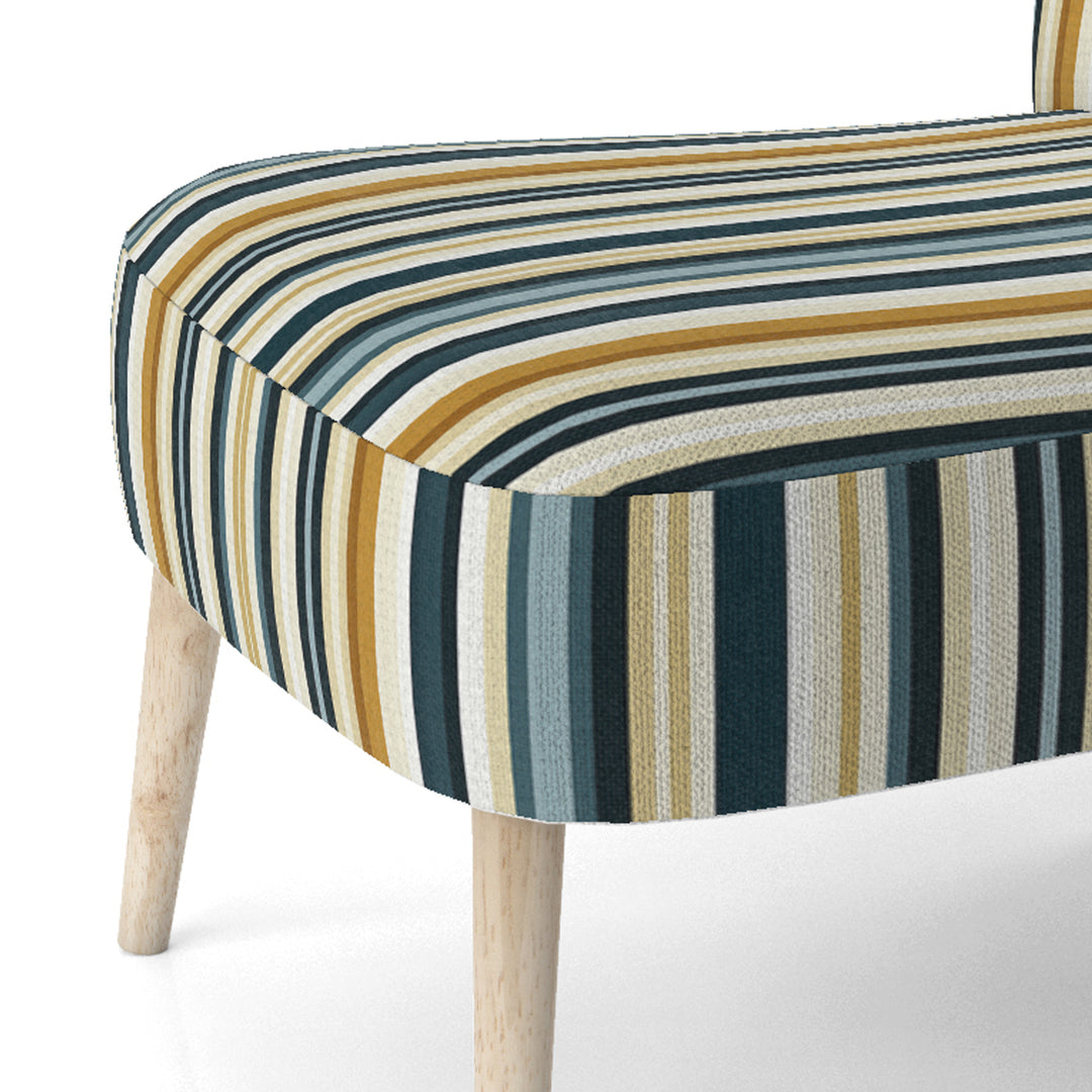 Teal And Brown Classic Pinstripe Pattern - Vintage Arm Chair