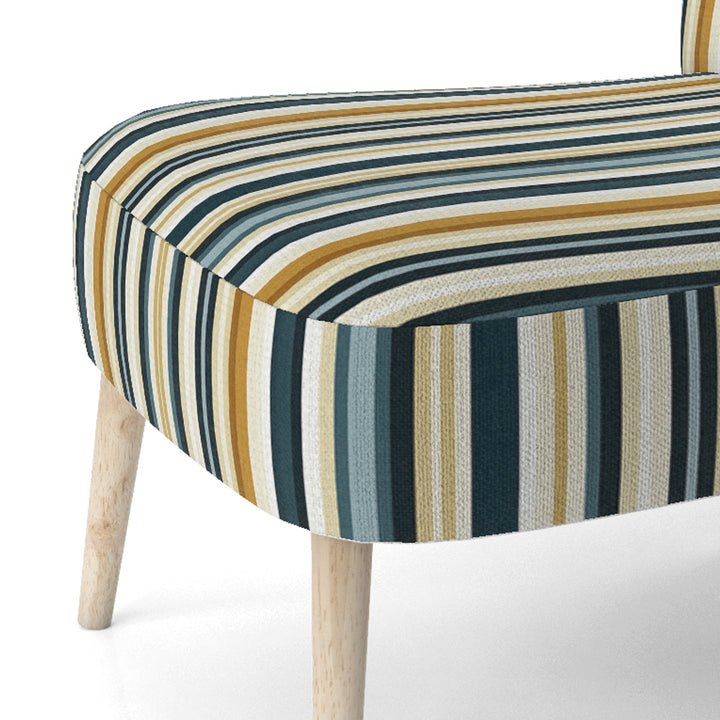 Teal And Brown Classic Pinstripe Pattern - Vintage Arm Chair