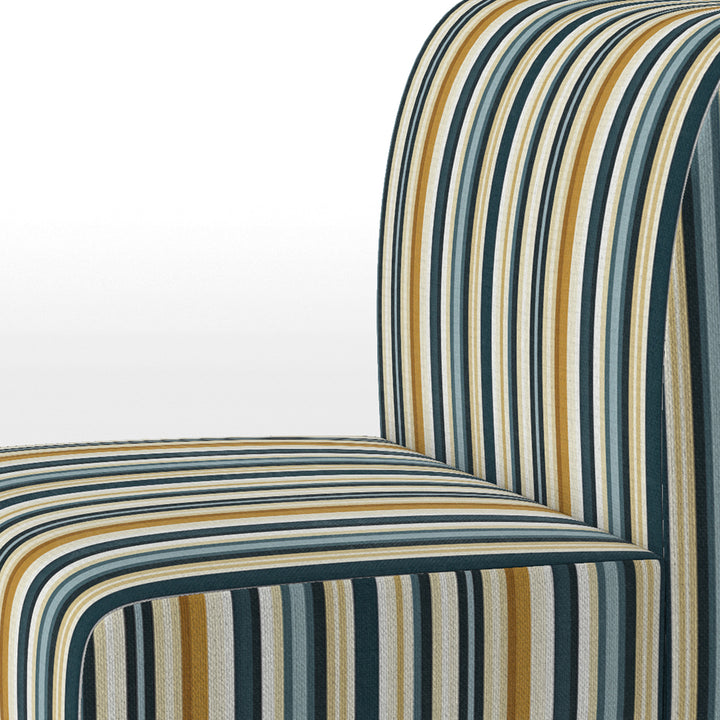 Teal And Brown Classic Pinstripe Pattern - Vintage Arm Chair
