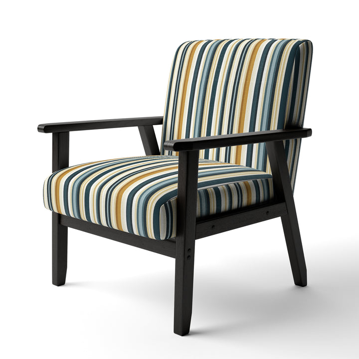 Teal And Brown Classic Pinstripe Pattern - Vintage Arm Chair