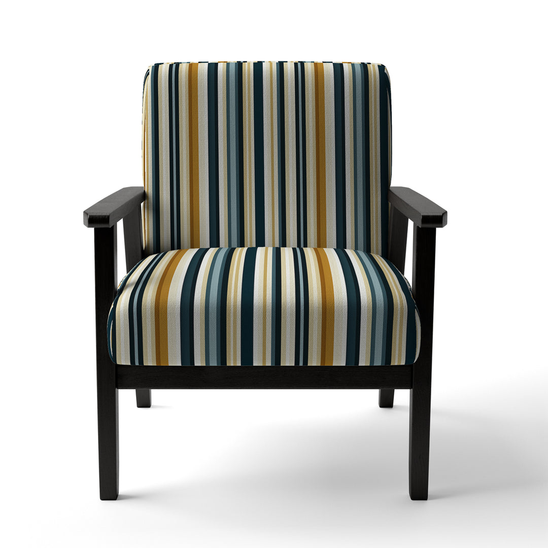Teal And Brown Classic Pinstripe Pattern - Vintage Arm Chair