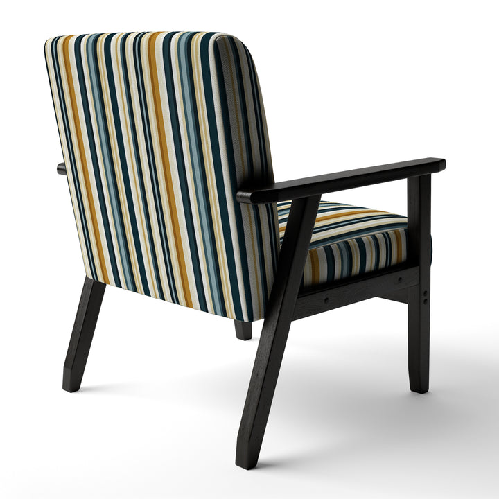 Teal And Brown Classic Pinstripe Pattern - Vintage Arm Chair