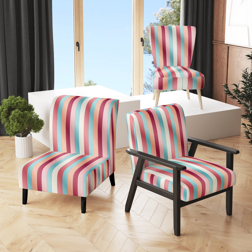 Vibrant Pink Striped Harmony Pattern - Modern Arm Chair