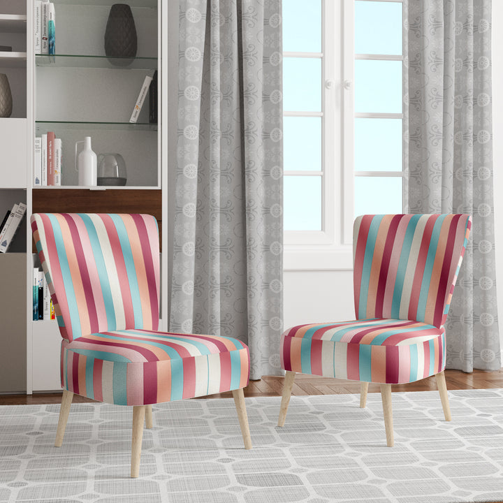 Vibrant Pink Striped Harmony Pattern - Modern Arm Chair