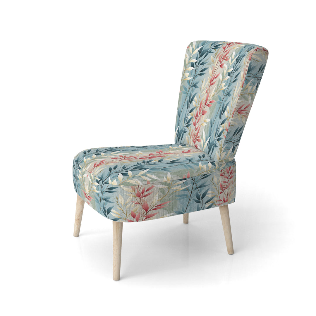 Natures Botanical Ferns Jungle Harmony - Bohemian Accent Slipper Chair