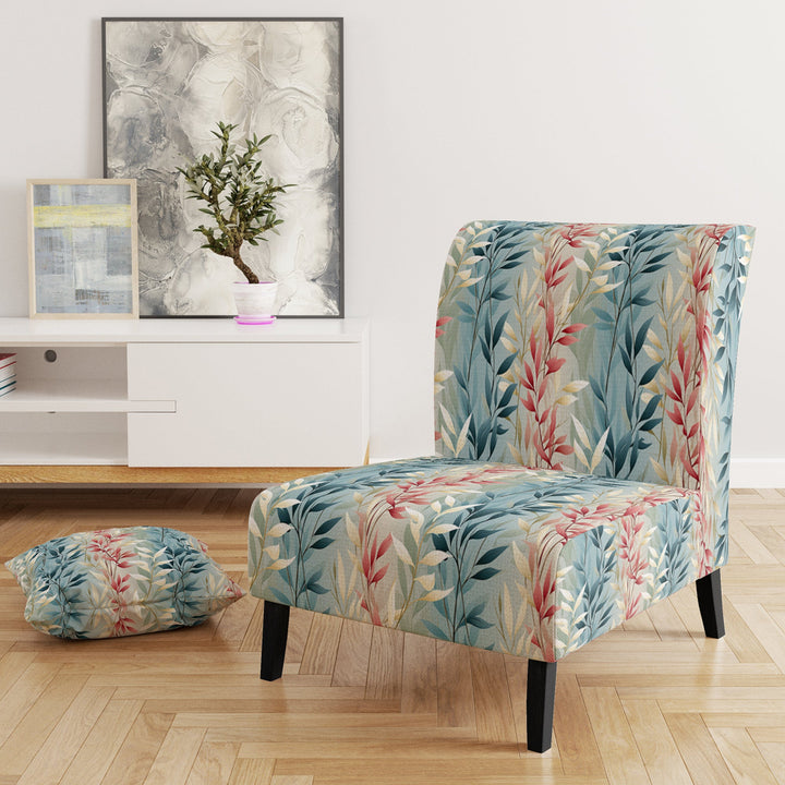 Natures Botanical Ferns Jungle Harmony - Bohemian Accent Slipper Chair