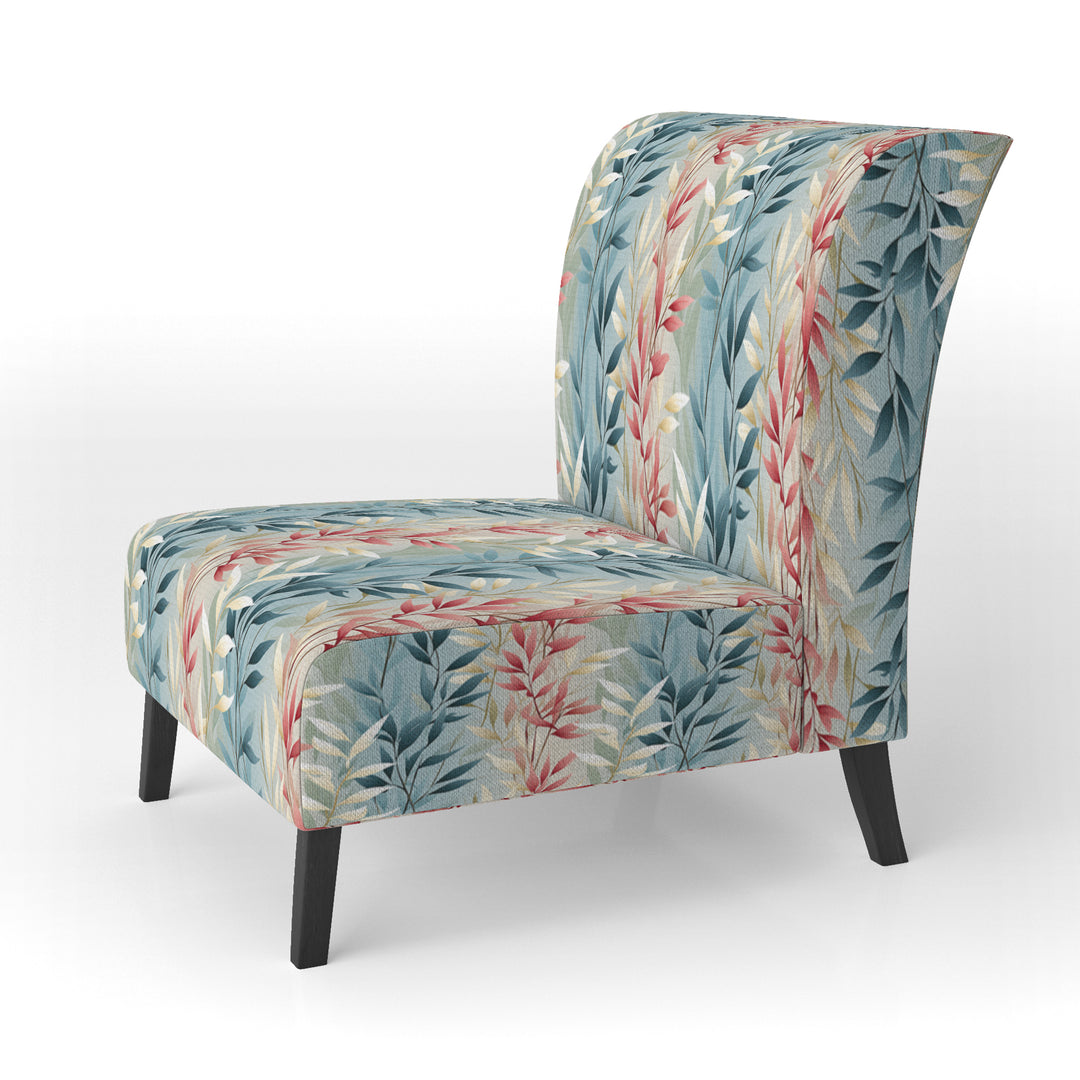 Natures Botanical Ferns Jungle Harmony - Bohemian Accent Slipper Chair