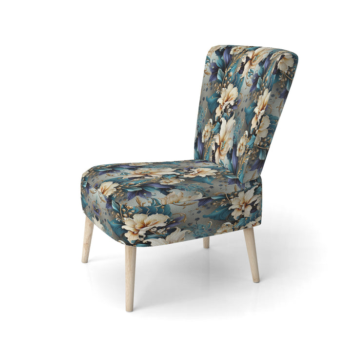 White And Gold Elegant Flowers Delight - Cottage Arm Chair