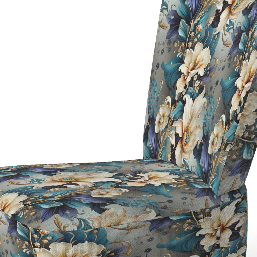 White And Gold Elegant Flowers Delight - Cottage Arm Chair