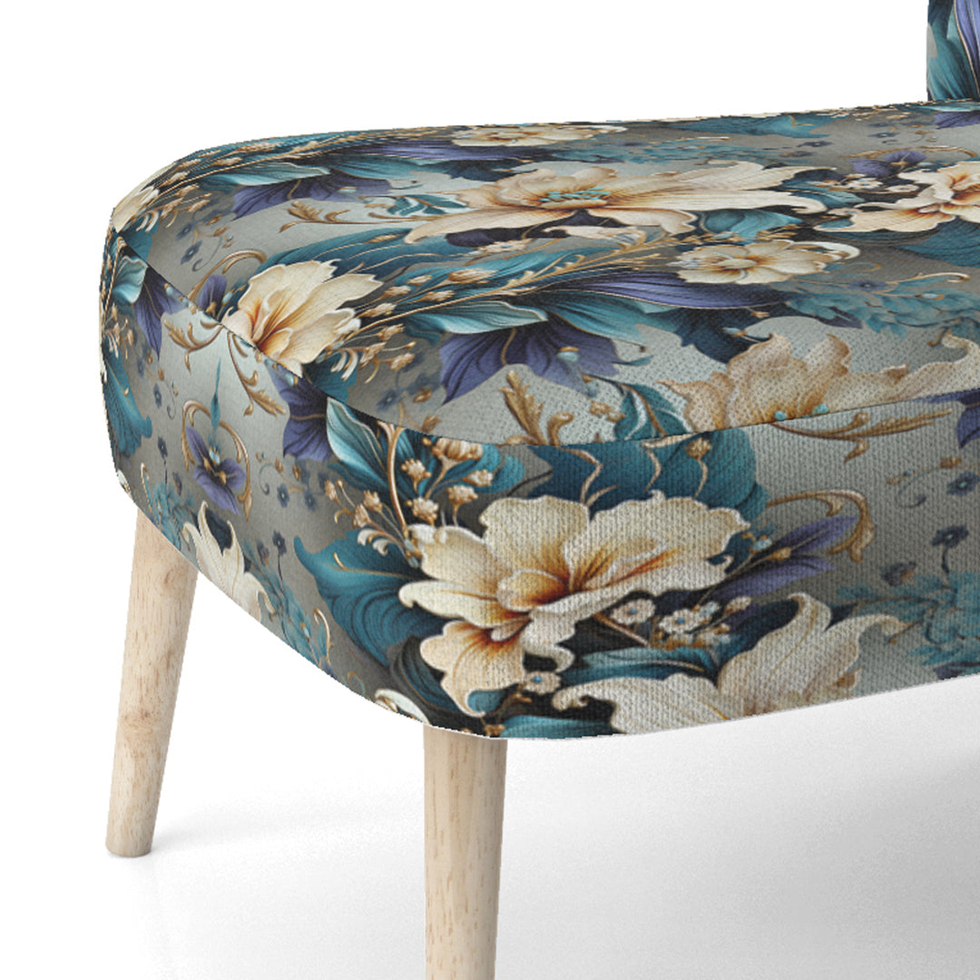 White And Gold Elegant Flowers Delight - Cottage Arm Chair