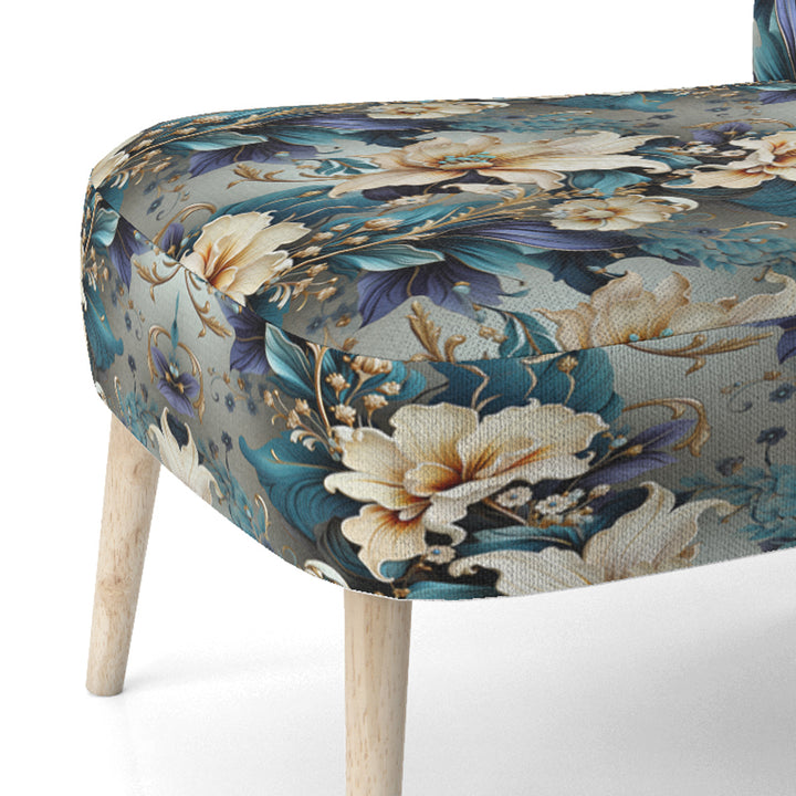 White And Gold Elegant Flowers Delight - Cottage Arm Chair