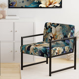 White And Gold Elegant Flowers Delight - Cottage Arm Chair