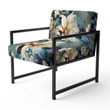 White And Gold Elegant Flowers Delight - Cottage Arm Chair