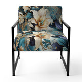 White And Gold Elegant Flowers Delight - Cottage Arm Chair