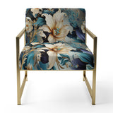 White And Gold Elegant Flowers Delight - Cottage Arm Chair