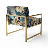 White And Gold Elegant Flowers Delight - Cottage Arm Chair