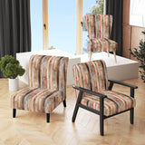 Farmhouse Planks Pink Striped Pattern - Modern Accent Side Chair