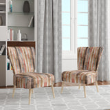 Farmhouse Planks Pink Striped Pattern - Modern Accent Side Chair