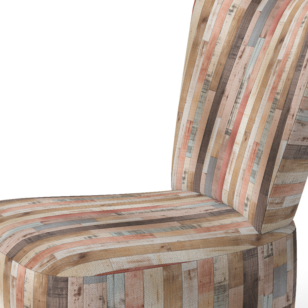 Farmhouse Planks Pink Striped Pattern - Modern Accent Side Chair