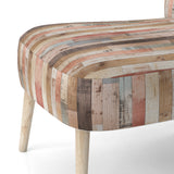 Farmhouse Planks Pink Striped Pattern - Modern Accent Side Chair