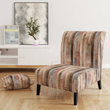 Farmhouse Planks Pink Striped Pattern - Modern Accent Side Chair