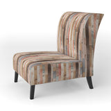 Farmhouse Planks Pink Striped Pattern - Modern Accent Side Chair