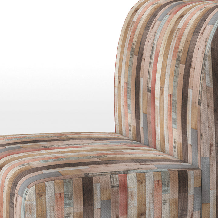 Farmhouse Planks Pink Striped Pattern - Modern Accent Side Chair