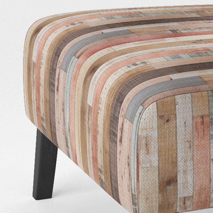 Farmhouse Planks Pink Striped Pattern - Modern Accent Side Chair