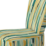 Jungle Green And Yellow Striped Pattern - Modern Arm Chair