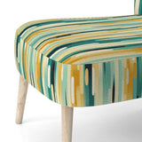 Jungle Green And Yellow Striped Pattern - Modern Arm Chair
