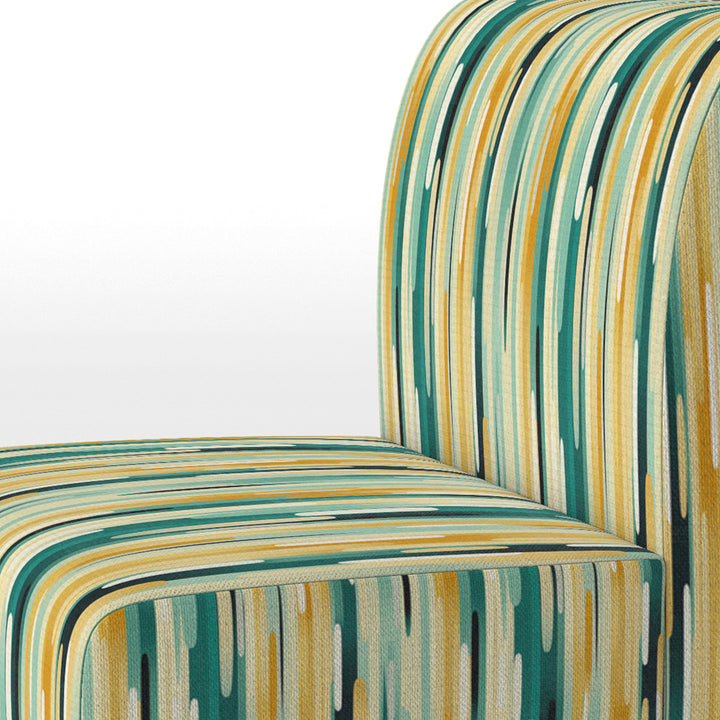 Jungle Green And Yellow Striped Pattern - Modern Arm Chair