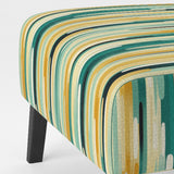 Jungle Green And Yellow Striped Pattern - Modern Arm Chair