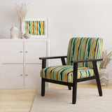 Jungle Green And Yellow Striped Pattern - Modern Arm Chair
