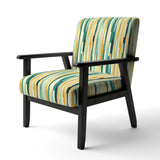 Jungle Green And Yellow Striped Pattern - Modern Arm Chair
