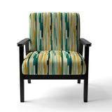 Jungle Green And Yellow Striped Pattern - Modern Arm Chair