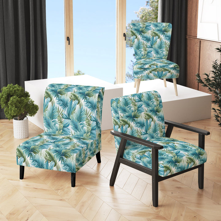 Azure And Green Canopy Tropical Pattern - Tropical Arm Chair