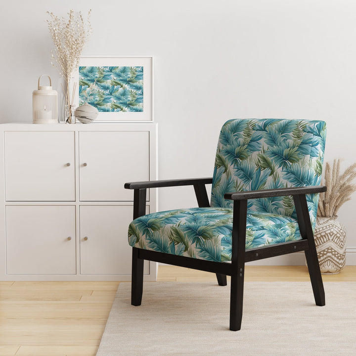 Azure And Green Canopy Tropical Pattern - Tropical Arm Chair