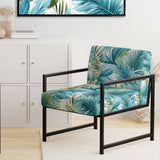 Azure And Green Canopy Tropical Pattern - Tropical Arm Chair