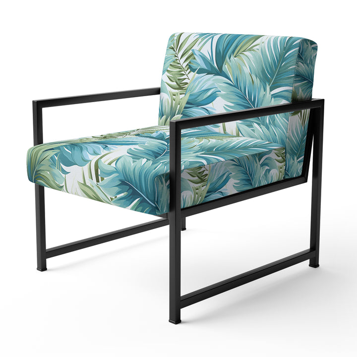 Azure And Green Canopy Tropical Pattern - Tropical Arm Chair