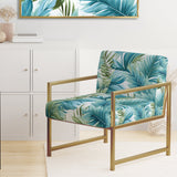 Azure And Green Canopy Tropical Pattern - Tropical Arm Chair