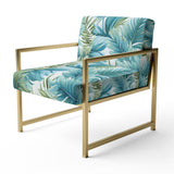 Azure And Green Canopy Tropical Pattern - Tropical Arm Chair